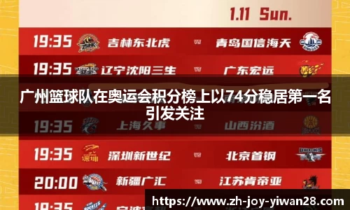 广州篮球队在奥运会积分榜上以74分稳居第一名引发关注